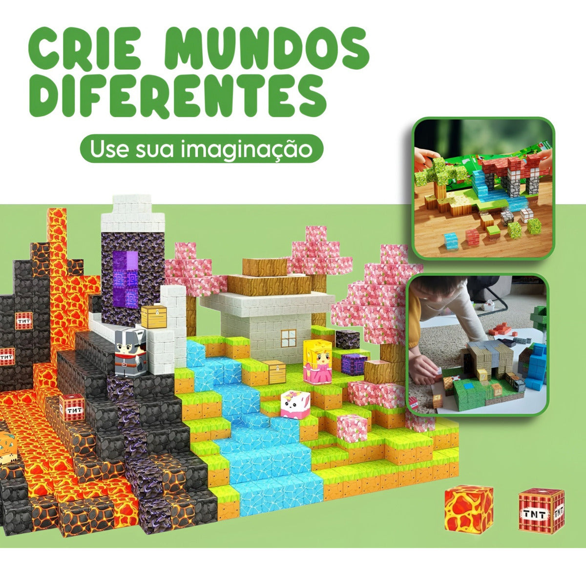 KIT BLOCOS MAGNETICOS 100 PEÇAS